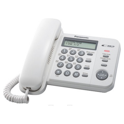 Телефон проводной Panasonic KX-TS2356RUW Белый 