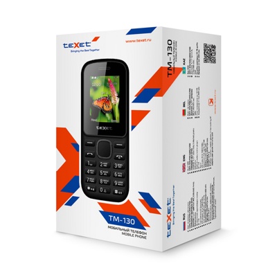Мобильный телефон TeXeT TM-130 черно-красный