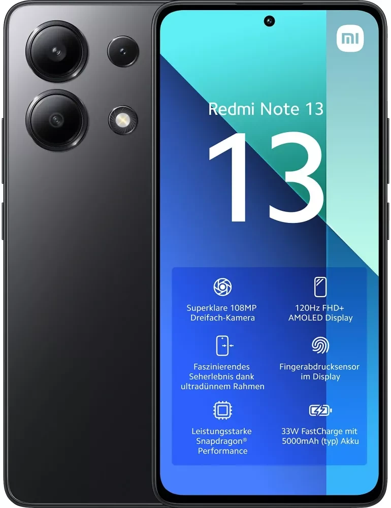 Смартфон Redmi Note 13 8GB/256GB с NFC международная версия (полуночный черный)