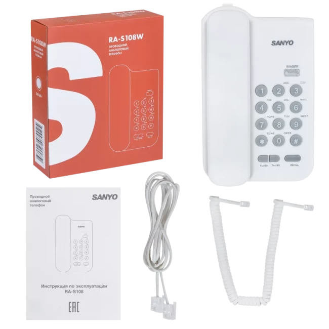 Проводной телефон Sanyo RA-S108W белый