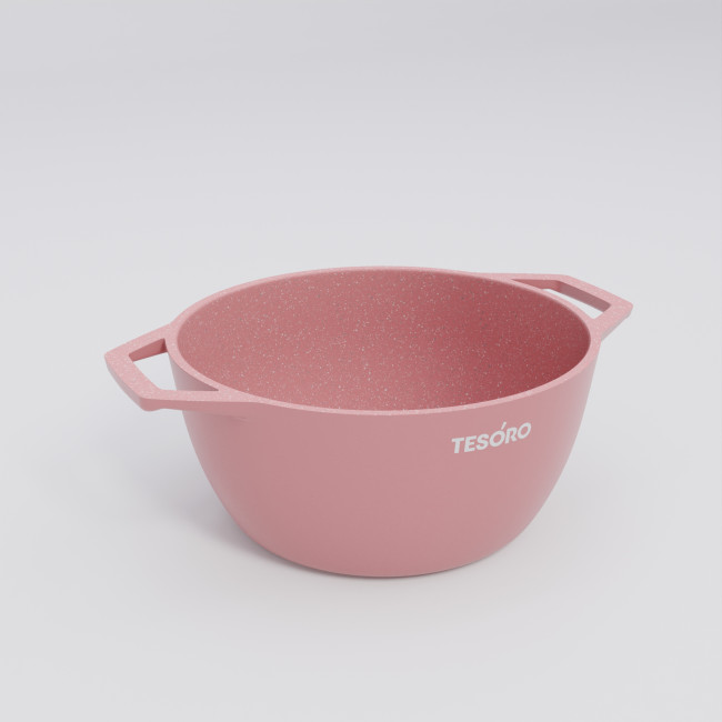 Кастрюля 3л Tesoro Florence Induction total pink с крышкой с силиконовым ободом  TF6630tpi