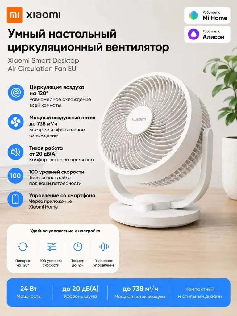 Вентилятор Xiaomi Smart Desktop Air Circulation Fan EU BPLDS10DM