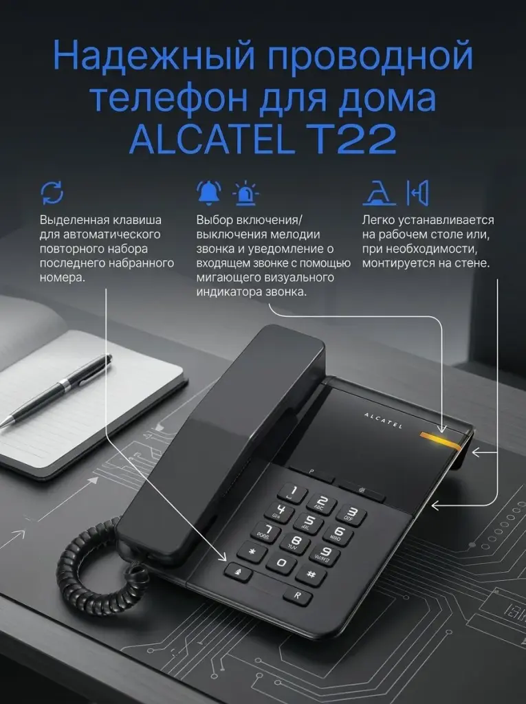Проводной телефон Alcatel T22
