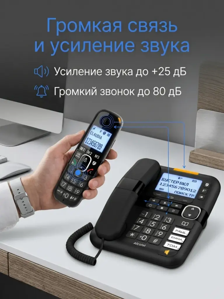 Радиотелефон ALCATEL R100 COMBO черный