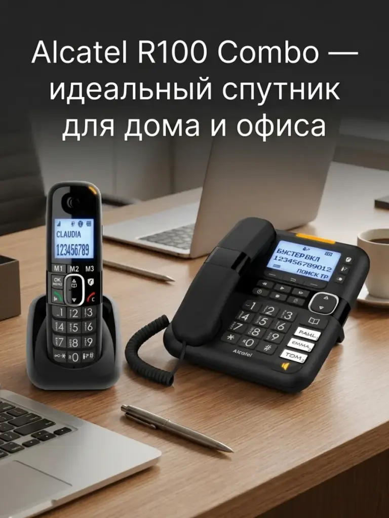 Радиотелефон ALCATEL R100 COMBO черный