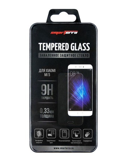 Защитное стекло для Xiaomi Mi 5 SMARTERRA TEMPERED GLASS (0,33мм, пластиковый бокс) - фото