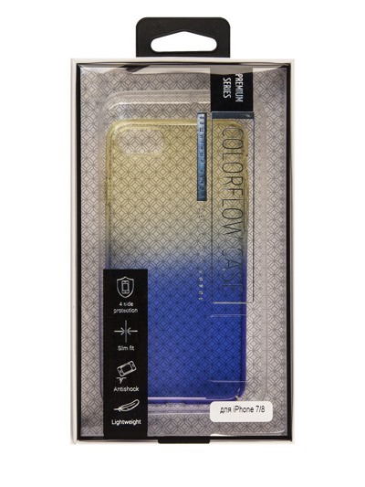 Чехол-накладка SMARTERRA COLORFLOW для iPhone 8/7 синий-желтый - фото2