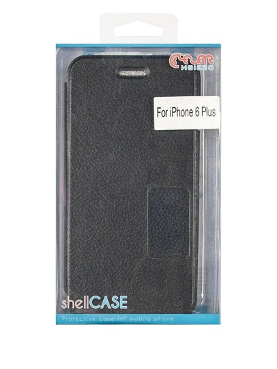Чехол - флип Clever Case SHELLCASE для Apple Iphone 6 plus (PU, черный)