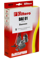 Мешок-пылесборник Filtero DAE 01(5) Standard  для пылесосов Daewoo, Alpina, Akira, Beko, De Longhi, Elekta, Evgo, Elenberg, Hyundai, Kenwood, Mellissa, Nilfsik, Polar, Polaris, Rolsen и т.д. - фото