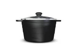 Кастрюля антипригарная 6.0л НМП Каменная Черный гранит с крышкой 186660 - фото, картинка Кастрюля антипригарная 6.0л НМП Каменная Черный гранит с крышкой 186660 - фото