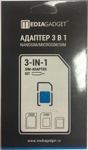 Адаптер для sim карт MEDIAGADGET 3 в 1 nanoSIM/microSIM/ + извлекатель - фото