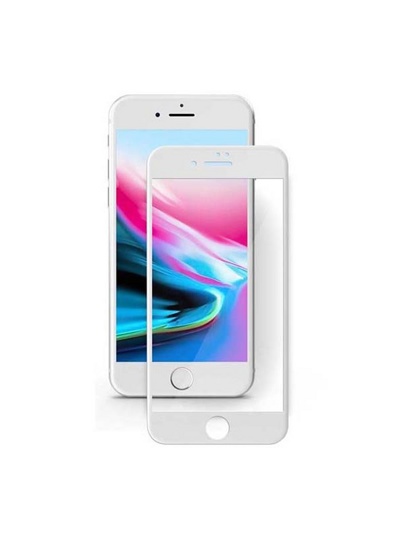 Защитное стекло для apple iPhone 7/8 MEDIAGADGET 3D Full cover glass (белая рамка) упаковка пластик