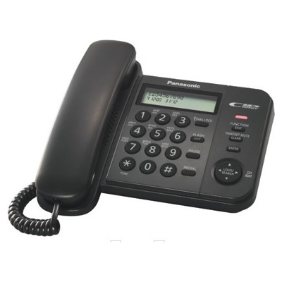 Телефон проводной Panasonic KX-TS2356RUB Черный СТБ