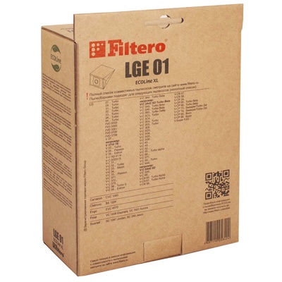 Filtero LGE 01 ECOLine XL, Мешки-пылесборники 10 шт + микрофильтр, бумажные - фото3