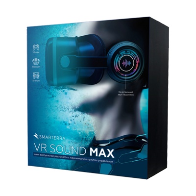3D очки Smarterra VR S-Max с наушниками и пультом управления (чёрные) - фото2