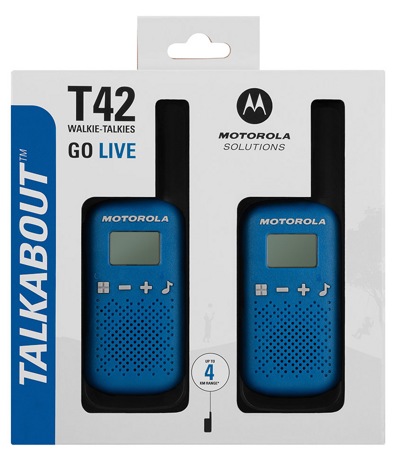 Радиостанция Motorola Talkabout T42 синий, Безлицензионная 2 рации в комплекте, до 4км