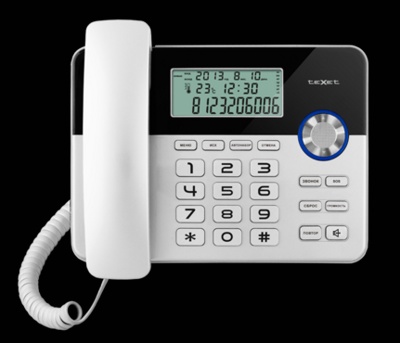 Проводной телефон с АОН TeXet TX-259 АОН( Caller ID/CLIP) (черный-серебристый) - фото